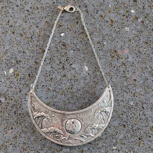 Pamela Love Silver Crescent Pendant Necklace